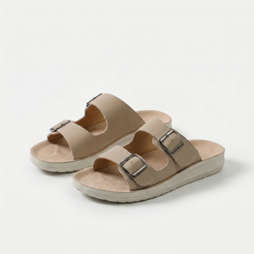 Mae - Comfort Slides with Adjustable Double Buckle